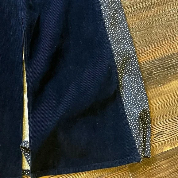 Vintage Maxi Skirt Corduroy Inverted Pleats Star Print pocket patch size medium - Picture 14 of 14